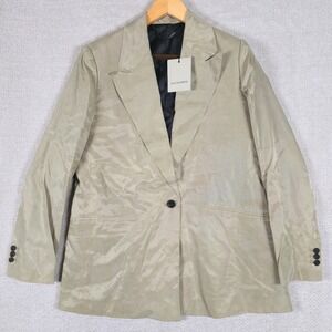 AllSaints Averie Ten Blazer Sage Green Tencel Oversized Jacket Size  6 NWT